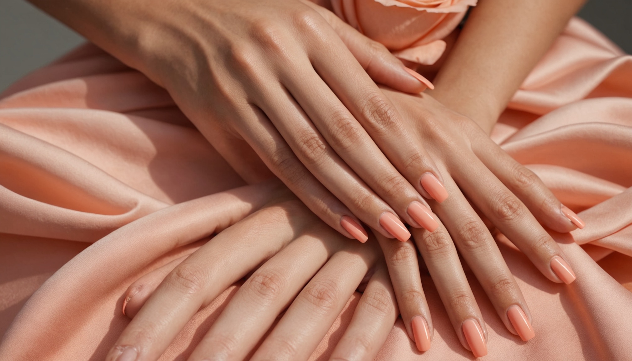 jakie paznokcie do brzoskwiniowej sukienki 2