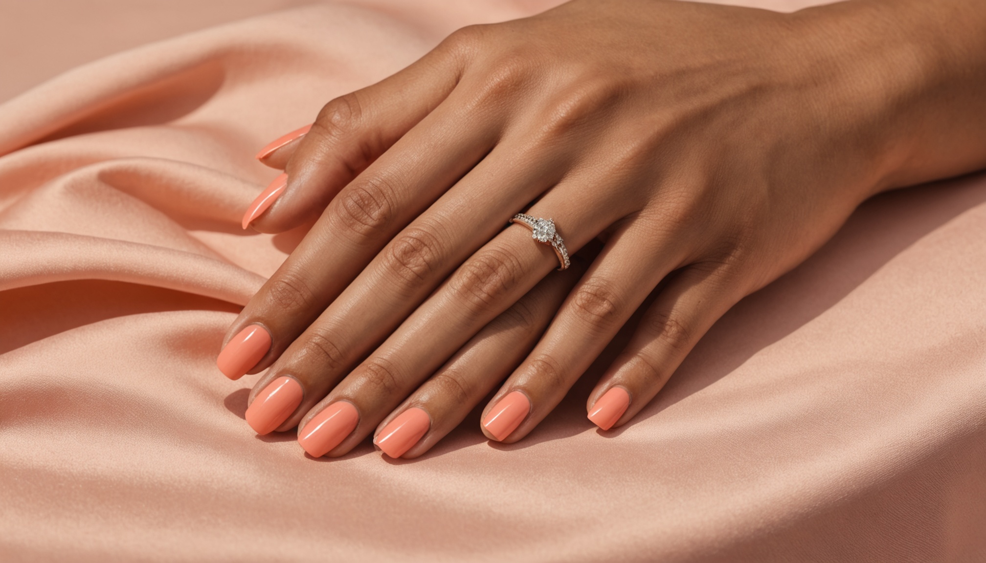 jakie paznokcie do brzoskwiniowej sukienki 3